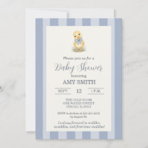 Söt liten ankunge dammig blå baby shower