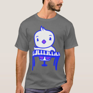 Söt liten ankunge fågel spelar tangentbordsmusik t shirt