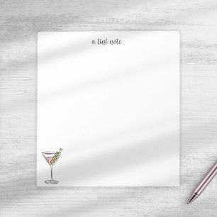 Söt liten anteckningsbok för Martini-cocktail Anteckningsblock