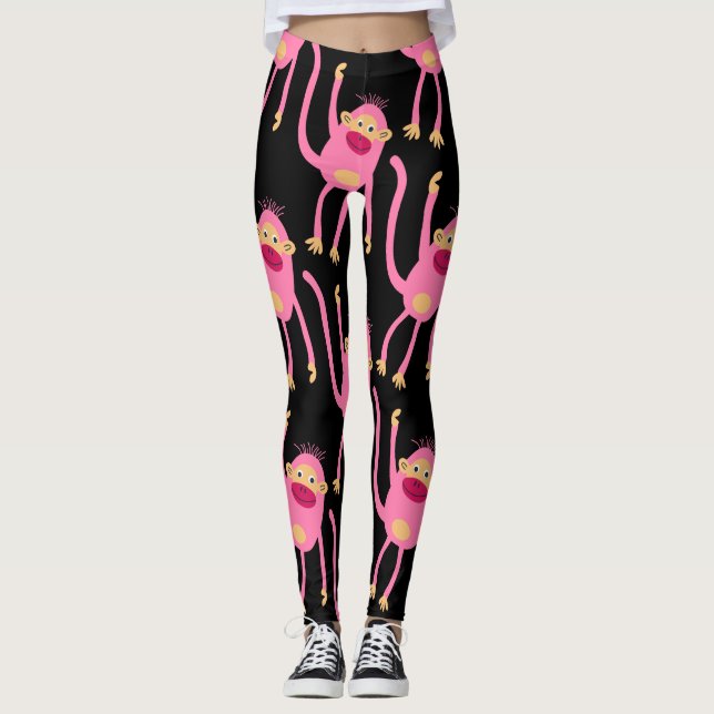 Söt Liten Apa  Leggings (Framsida)
