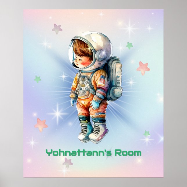 Söt liten astronaut i rymddräkt poster (Framsidan)
