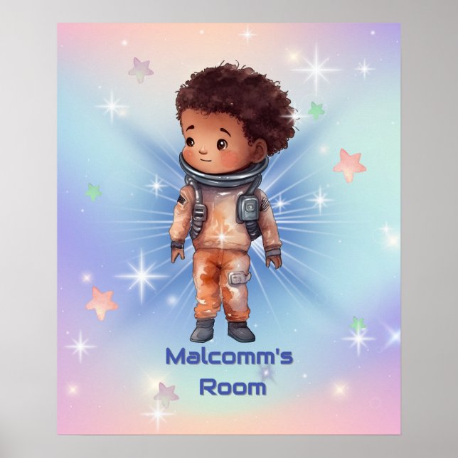 Söt Liten Astronaut Poster (Framsidan)