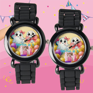 Söt Liten Båg Spöke Halloween Födelsedagsfoto Armbandsur