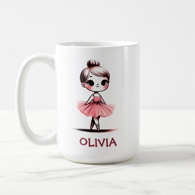 Söt liten balettflicka kaffemugg (Vänster)