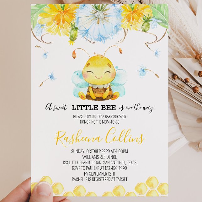 Söt liten bie-babyshower inbjudningar (Skapare uppladdad)