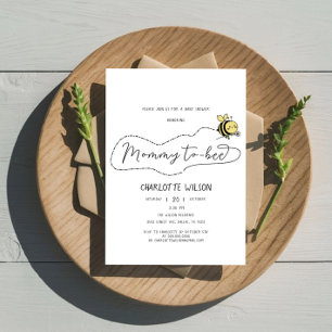 Söt Liten Bimamma Till Bebis Baby Shower Inbjudningar