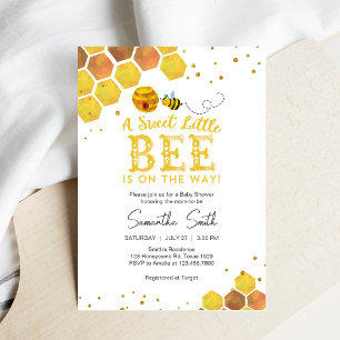 Söt Liten Bina Honey Bee Baby Shower Inbjudan