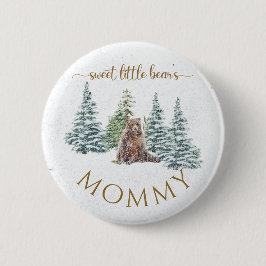 Söt liten björn, babyknapp Mamma Knapp