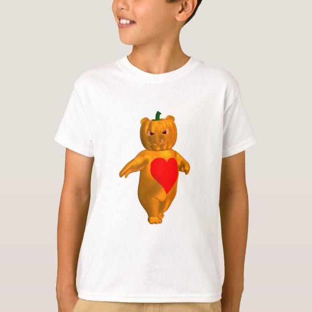 Söt liten björn med pumpahuvud t-shirt (Framsida)