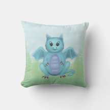 söt liten blå drake