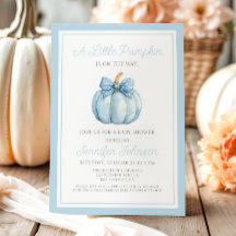 Söt liten blå pumpa pojke baby shower