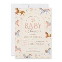 Söt liten blommig baby shower-inbjudan