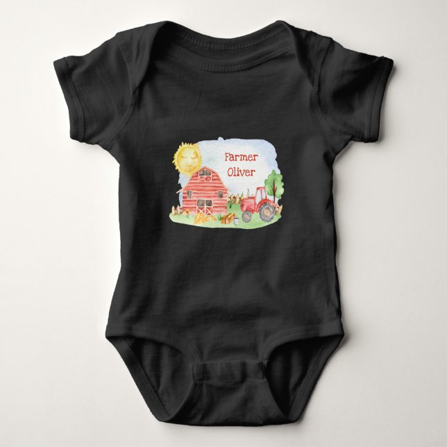 Söt liten bondeunge med förnamn t shirt (Framsida)