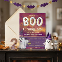Söt Liten Boo Halloween Andra Födelsedag