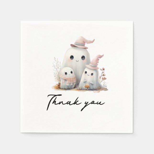 söt liten boo-tjej Första Halloween Babydusch Pappersservett (Framsidan)