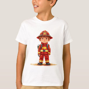 👨‍🚒 Söt liten brandman hjältepresent för barn 🚒 T Shirt