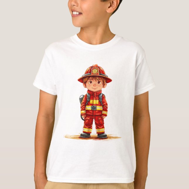 👨‍🚒 Söt liten brandman hjältepresent för barn 🚒 T Shirt (Framsida)