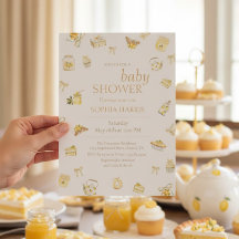 Söt liten citron akvarell baby shower
