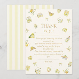 Söt liten citron akvarell baby shower tack kort