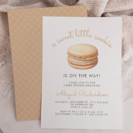Söt liten Cookie Macaron Neutral Baby Shower-fest Inbjudningar