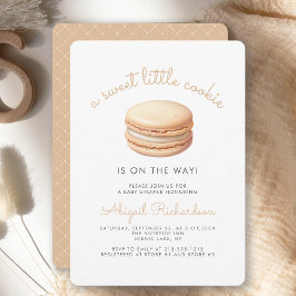 Söt liten Cookie Macaron Neutral Baby Shower Inbjudningar