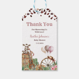 Söt liten cowgirl västerländsk akvarell baby showe presentetikett