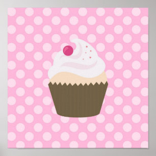 Söt Liten Cupcake Poster