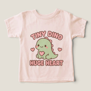 Söt liten dino med stor hjärta illustration t shirt