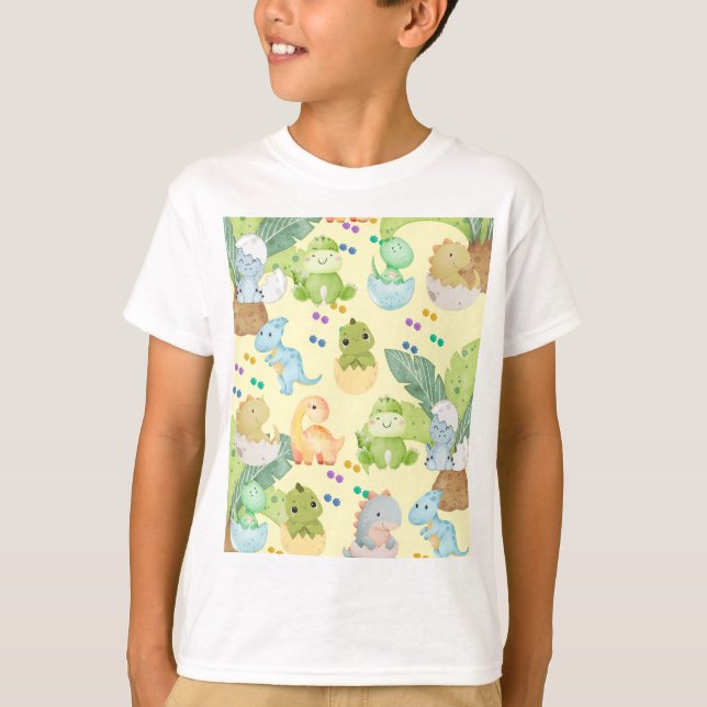 Söt liten Dino T Shirt (Framsida)