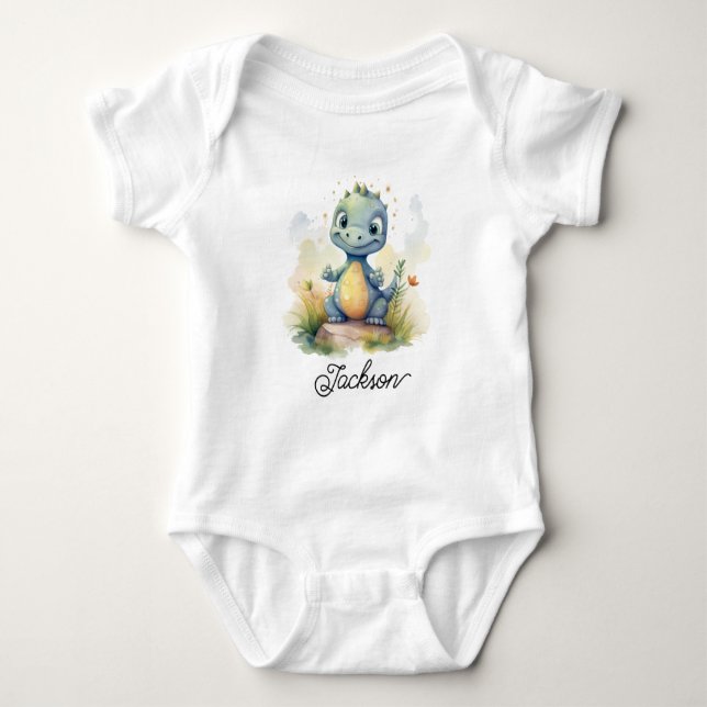 Söt liten dinosaurie baby t shirt (Framsida)
