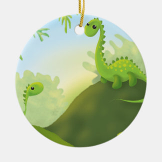 söt liten dinosaurieskådeplats julgransprydnad keramik