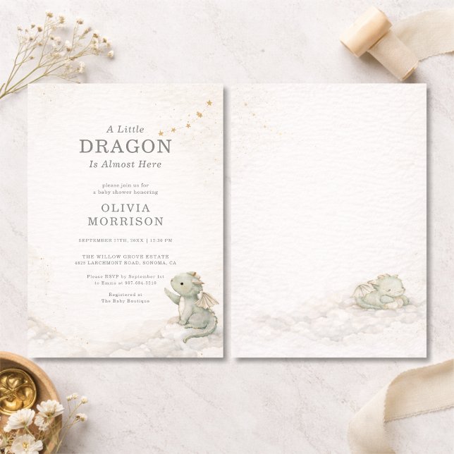 Söt liten drakes babyshower-inbjudan inbjudningar (Skapare uppladdad)