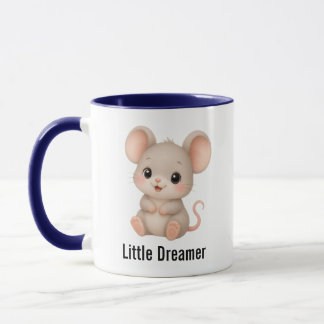 Söt Liten Drömmare Mus Blå Tvåtons Kaffemugg