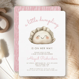 Söt Liten Dumplings Rosa Flickas Babyshower Inbjudningar