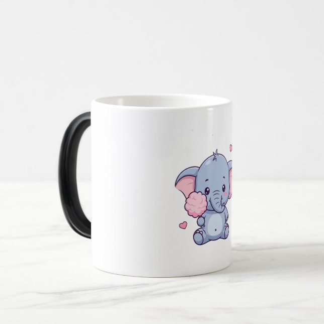 Söt Liten Elefant Magisk Mugg (Framsida vänster)