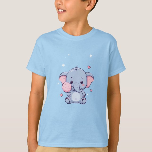 Söt Liten Elefant T Shirt (Framsida)