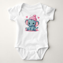 Söt liten elefantbaby-overall t shirt