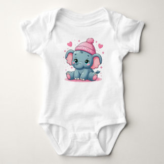 Söt liten elefantbaby-overall t shirt