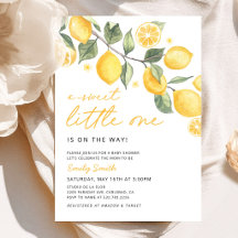 Söt Liten En Citron Baby Shower Inbjudan