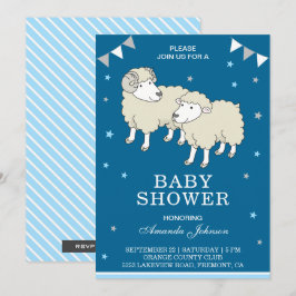 Söt liten får- och lamm-baby shower-inbjudan inbjudningar