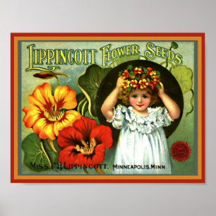 Söt Liten flicka Blommor Hud Utsäde av andningsfrö Poster