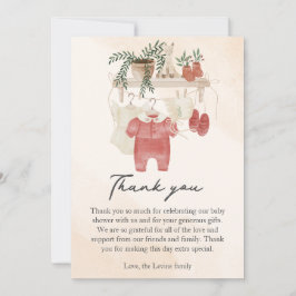 Söt liten flicka Boho kläder baby shower Tack Kort