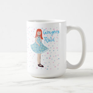 Söt liten flicka "Ginger's Rule"-mugg Kaffemugg