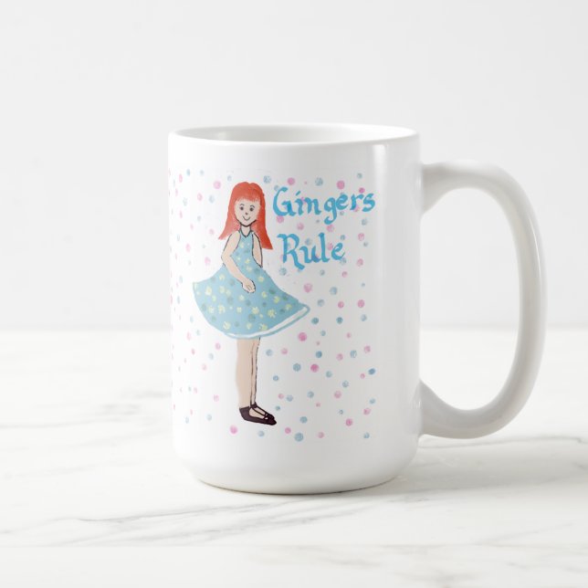 Söt liten flicka "Ginger's Rule"-mugg Kaffemugg (Höger)