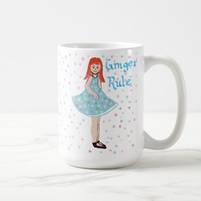 Söt liten flicka "Ginger's Rule"-mugg Kaffemugg (Höger)