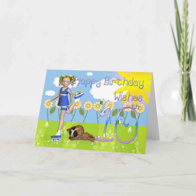 Söt liten flicka i grattis på födelsedagen-kortet  kort (Framsida)
