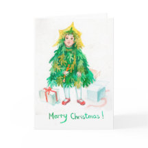 Söt liten flicka i julgran