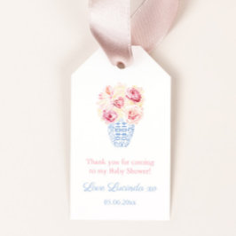 Söt liten flicka Rosa rosor Baby Shower presenteti Presentetikett