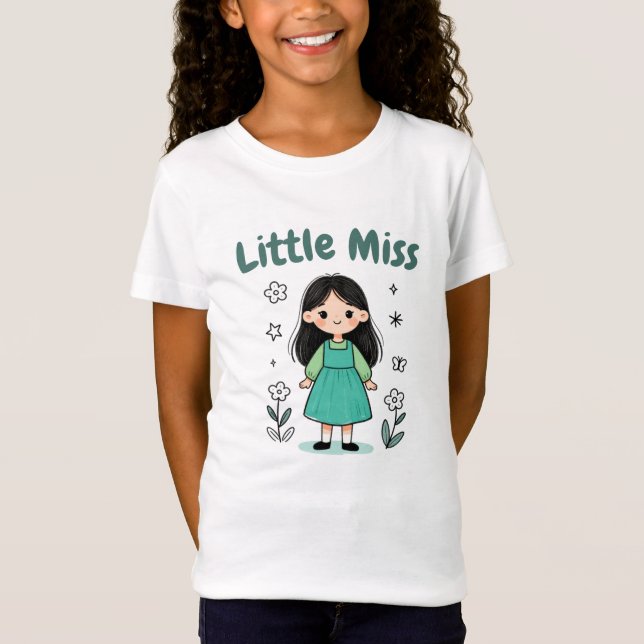 Söt liten flicka t-shirt (Framsida)
