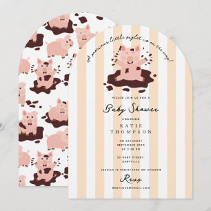Söt liten gris gårdsdjur Baby Shower Inbjudningar